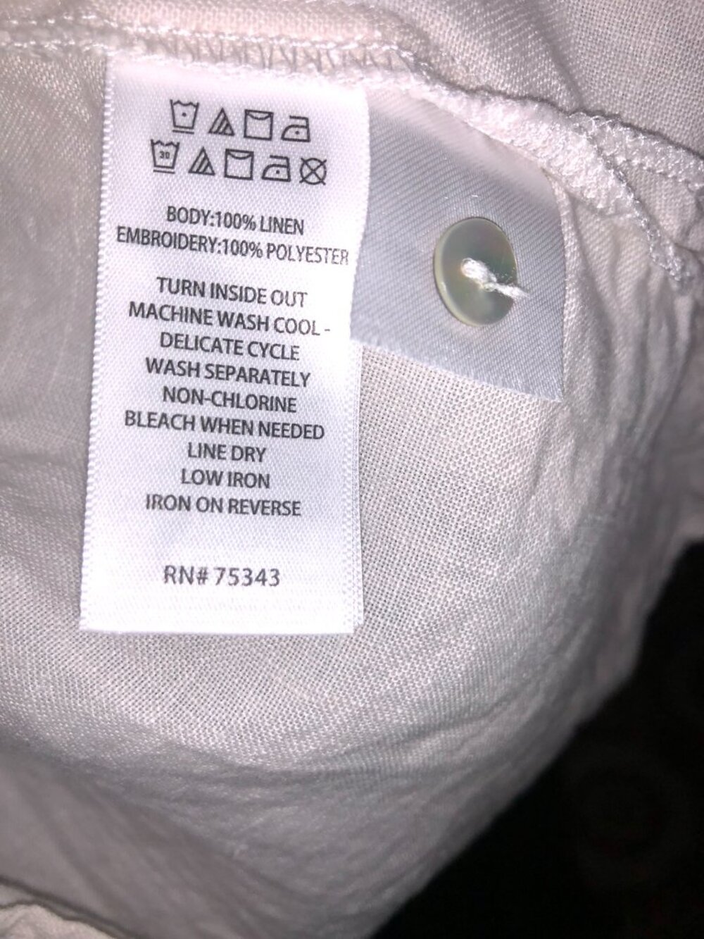 Sigrid Olsen 100% Linen White Blue Embroidered Halter Shift Dress Medium - Picture 4 of 7